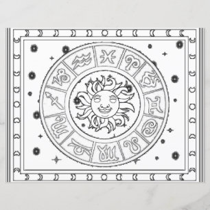 Página Astrología Colorante Zodiaco