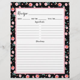 Página Binador de Receta de Patrón Floral Rosa