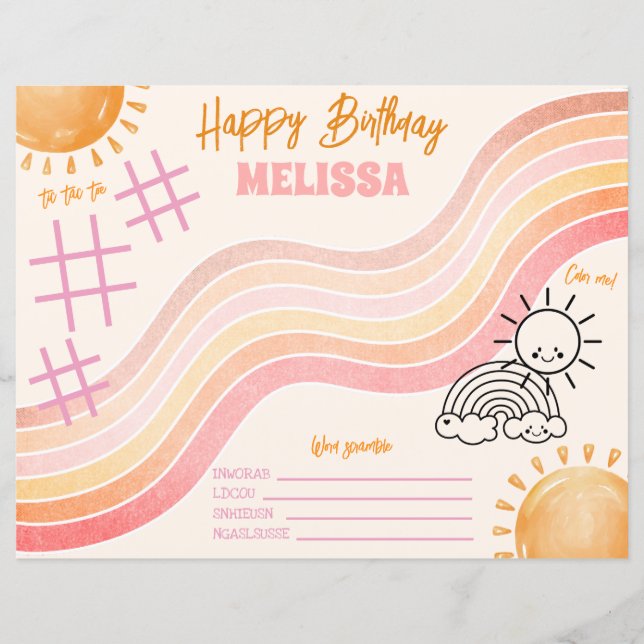 Página Chicas del Boho Sun Colorear actividad (Anverso)