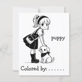 Página Color Me para los niños | Anime cachorro