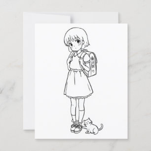 Página Color Me para los niños Anime kitten