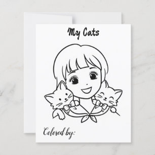 Página Color Me para los niños Anime mis gatos