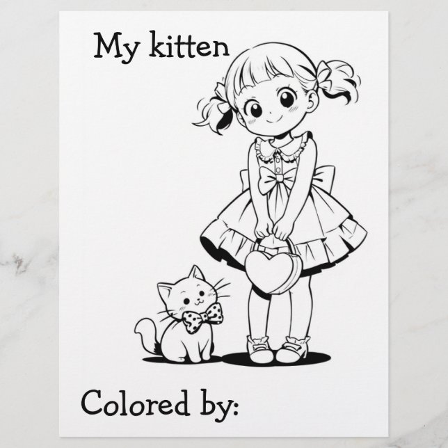 Página Color Me para los niños | Anime My kitten (Anverso)