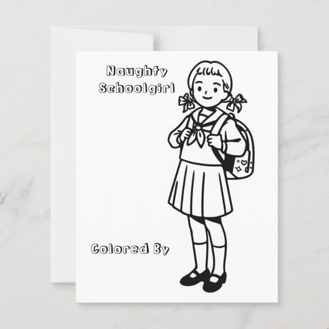 Página Color Me para los niños | Anime Naughty Sch (Anverso)