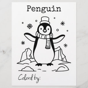 Página Color Me para los niños Anime Penguin
