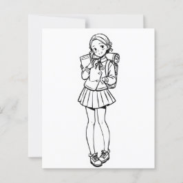 Página Color Me para los niños | Chica de Anime Sc