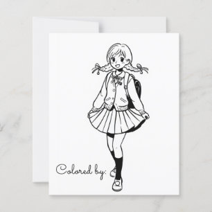 Página Color Me para los niños Chica de Anime Sc
