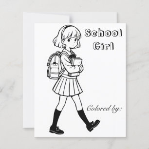Página Color Me para los niños Chica de Anime Sc