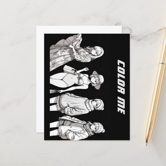 Página Color Me para los niños | chicas de moda (Anverso/Reverso In Situ)