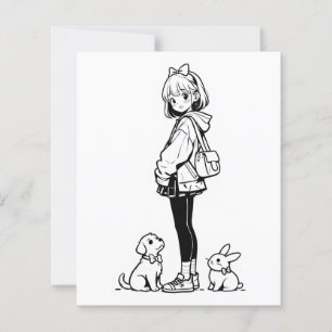 Página Color Me para los niños Gato de conejo an
