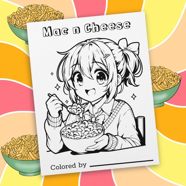 Página Color Me para los niños | Mac n Cheese (Subido por el creador)