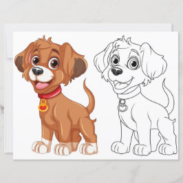 Página Cute Cartoon dog colorear