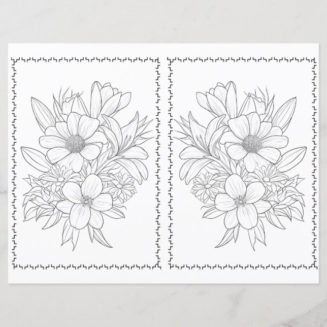 Página Cute Elegent Floral Easy Colour (Anverso)