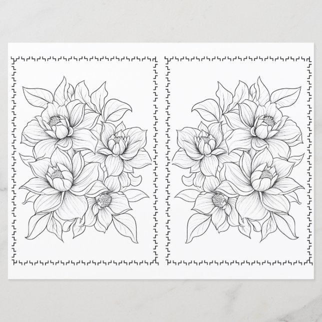 Página Cute Elegent Floral Easy Colour (Anverso)