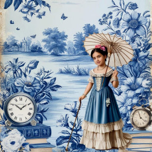 Página de álbum de recuerdos de toile azul