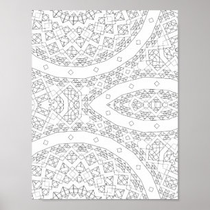Página de arte para colorear con patrón geométrico