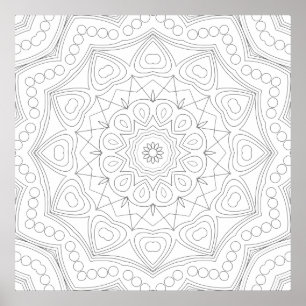 Página de arte para colorear simetría de mandala d