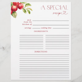Página de Binder de la receta de la ducha de novia