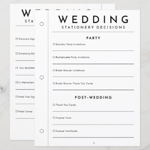 Página de carpeta de papelería de boda con ceremon