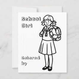 página de color. Chica Scool