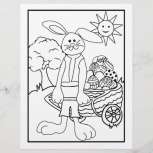 Página de color de Carro de Huevos de Semana Santa