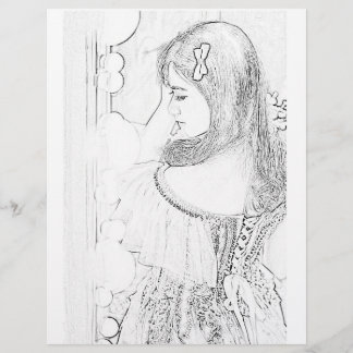 página de color de Chica de novia cute