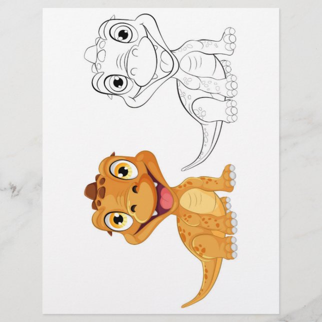 Página de color de dragón corto (Anverso)