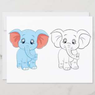 Página de color de elefantes Personalizado lindo