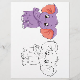 Página de color de elefantes Personalizado lindo