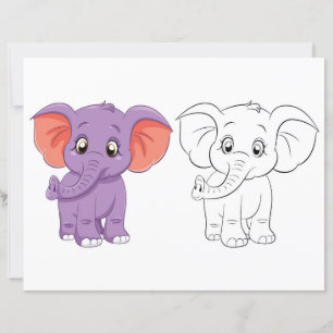 Página de color de elefantes Personalizado lindo
