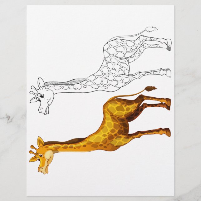 Página de color de jirafa cutánea (Anverso)