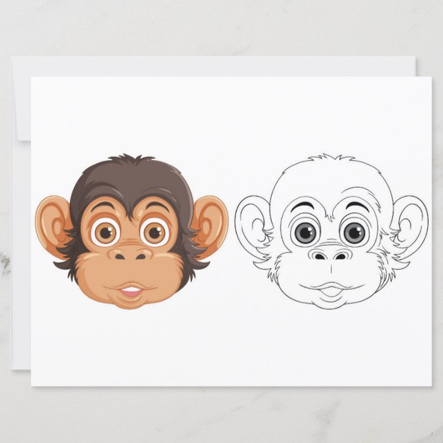 página de color de la cabeza del mono (Anverso)