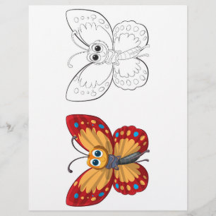 Página de color de mariposa de Personalizado corto