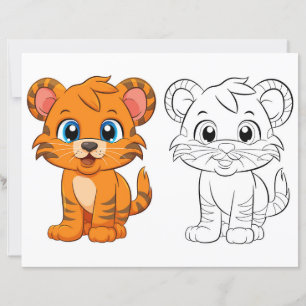 Página de color de tigre Personalizado lindo