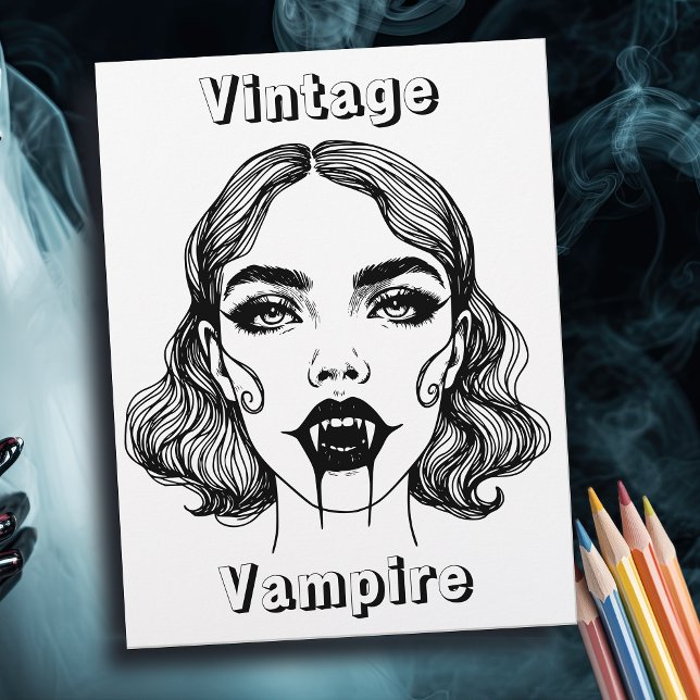 Página de color de vampiros de época (Subido por el creador)