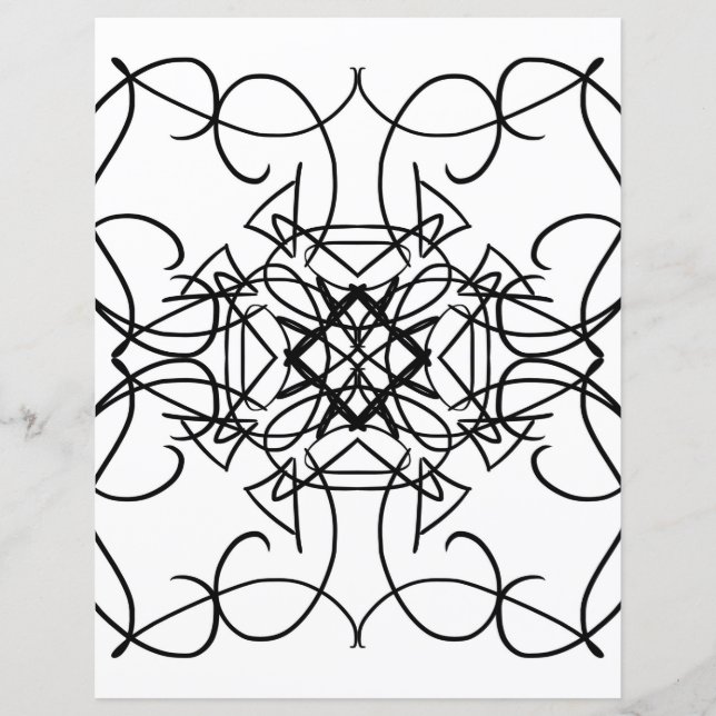 Página de color fractal de Mandala (Anverso)