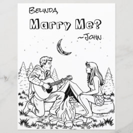 Página de color romántico | Cásate conmigo?