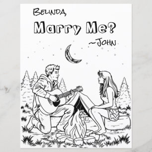 Página de color romántico Cásate conmigo?