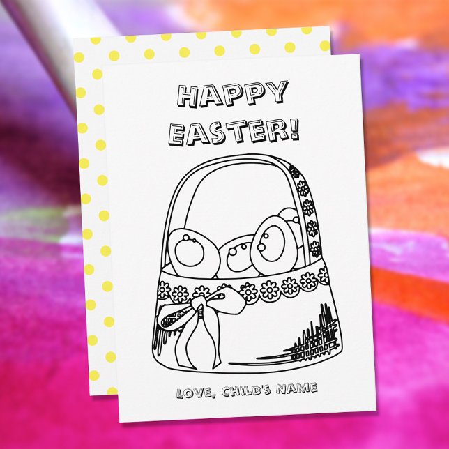 Página de Coloración de Cesta de Pascua Feliz (Subido por el creador)