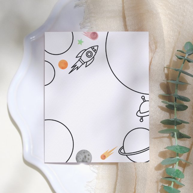 Página de Coloración de Cumpleaños de Cohetes y Es (Subido por el creador)