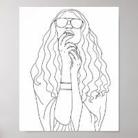 Página de Coloración de la línea de arte de Hippy 