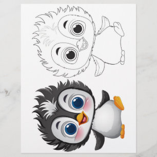 Página de coloración de pingüinos aconsejables