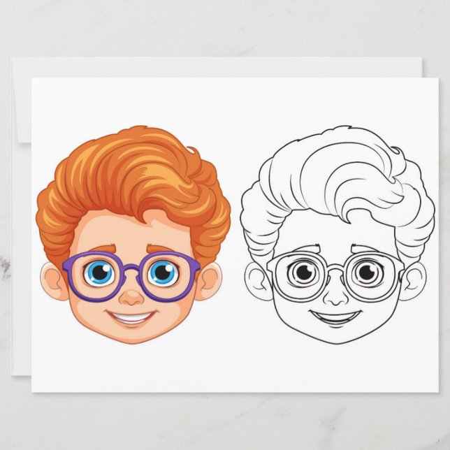 Página de colorear cabeza de niños (Anverso)