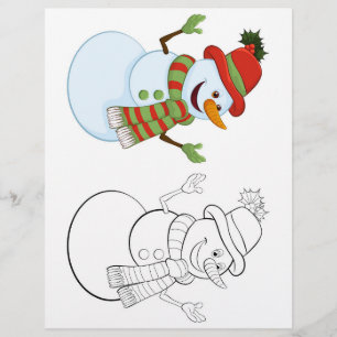 Página de colorear de dibujos animados de nieve li