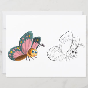 Página de colorear de mariposa linda