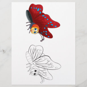 Página de colorear mariposa linda