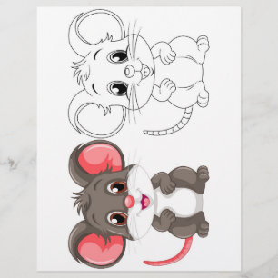 Página de colorear ratón de dibujos animados lindo