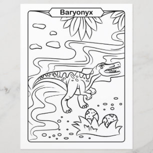 Página de Colores de Dinosaurios - Baryonyx
