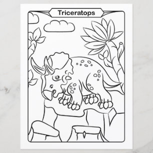 Página de Colores de Dinosaurios - Triceratops