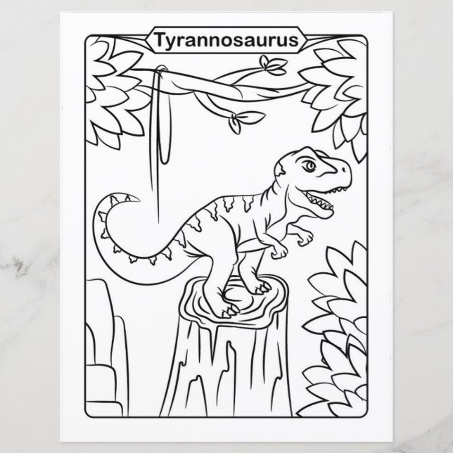Página de Colores de Dinosaurios - Tyrannosaurus (Anverso)